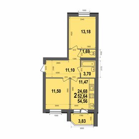 54,5 м², 3-комнатная квартира 960 000 ₽ - изображение 1