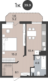 44,1 м², 1-комнатная квартира 4 630 500 ₽ - изображение 8
