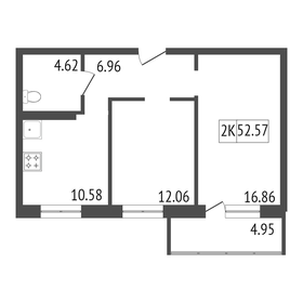 Квартира 52,6 м², 2-комнатная - изображение 2