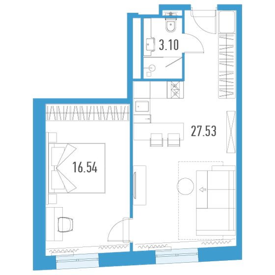 47,2 м², 1-комнатные апартаменты 10 566 080 ₽ - изображение 19