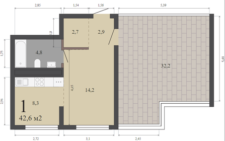 36,8 м², 1-комнатная квартира 5 520 000 ₽ - изображение 26