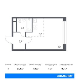 28,4 м², квартира-студия 15 447 282 ₽ - изображение 16