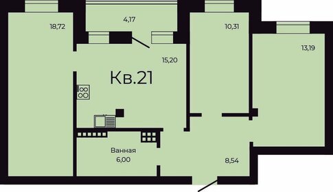 Квартира 74,1 м², 3-комнатная - изображение 1