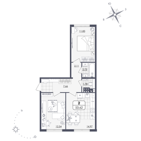 67 м², 3-комнатная квартира 3 699 000 ₽ - изображение 67