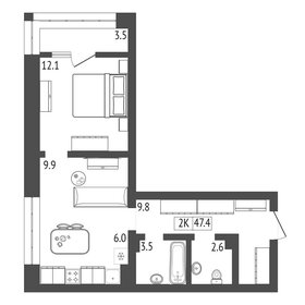 45,8 м², 2-комнатная квартира 5 862 400 ₽ - изображение 19