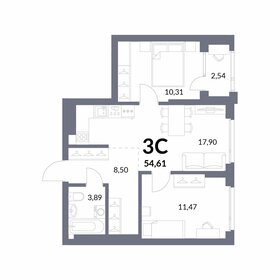 56,6 м², квартира-студия 9 950 000 ₽ - изображение 117