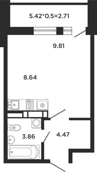 29,2 м², 1-комнатная квартира 5 548 000 ₽ - изображение 1