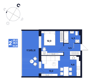 48,5 м², 2-комнатная квартира 6 400 000 ₽ - изображение 42