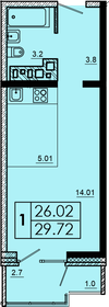 Квартира 29,7 м², 1-комнатная - изображение 1