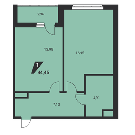 42,6 м², 1-комнатная квартира 6 723 924 ₽ - изображение 38