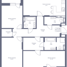 Квартира 121,1 м², 4-комнатная - изображение 2