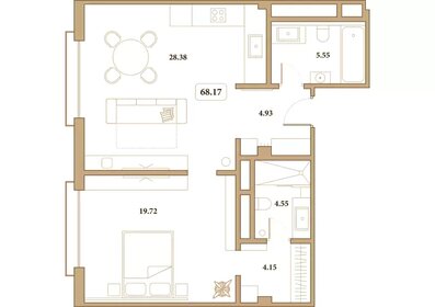 61,6 м², 2-комнатные апартаменты 21 991 200 ₽ - изображение 35