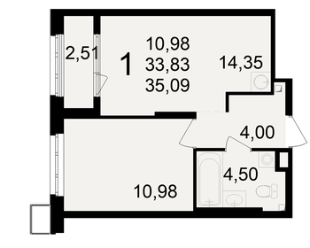 45 м², 2-комнатная квартира 3 300 000 ₽ - изображение 120