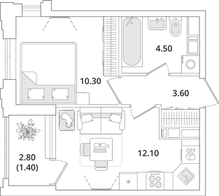 20,2 м², 1-комнатная квартира 4 380 000 ₽ - изображение 55