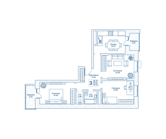 79,7 м², 3-комнатная квартира 8 532 180 ₽ - изображение 27