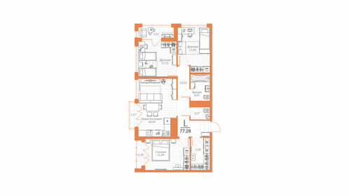 121,8 м², 4-комнатная квартира 14 250 000 ₽ - изображение 58