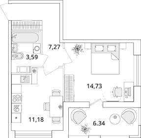 38,3 м², 1-комнатная квартира 8 852 328 ₽ - изображение 59