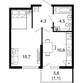 Квартира 36,4 м², 1-комнатная - изображение 1