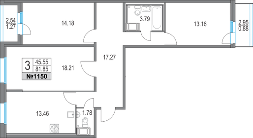82 м², 3-комнатная квартира 19 445 000 ₽ - изображение 131