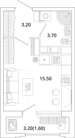 Квартира 24 м², студия - изображение 1