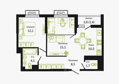 Квартира 54 м², 3-комнатная - изображение 4