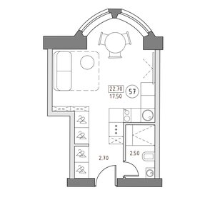 Квартира 22,7 м², 1-комнатная - изображение 1