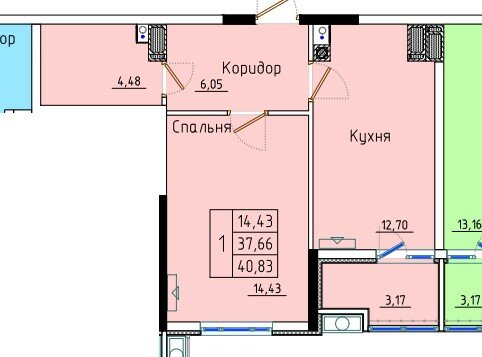 40,8 м², 1-комнатная квартира 4 083 000 ₽ - изображение 51