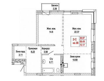 65,6 м², 2-комнатная квартира 16 600 000 ₽ - изображение 26