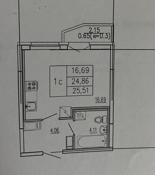 25,5 м², квартира-студия 4 000 000 ₽ - изображение 1