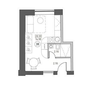 19,3 м², 1-комнатные апартаменты 4 396 000 ₽ - изображение 62