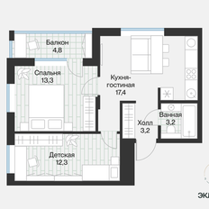 Квартира 51,8 м², 2-комнатная - изображение 4