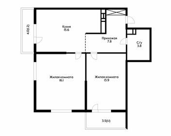 Квартира 58 м², 2-комнатная - изображение 1