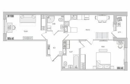44,2 м², 1-комнатная квартира 4 450 000 ₽ - изображение 29