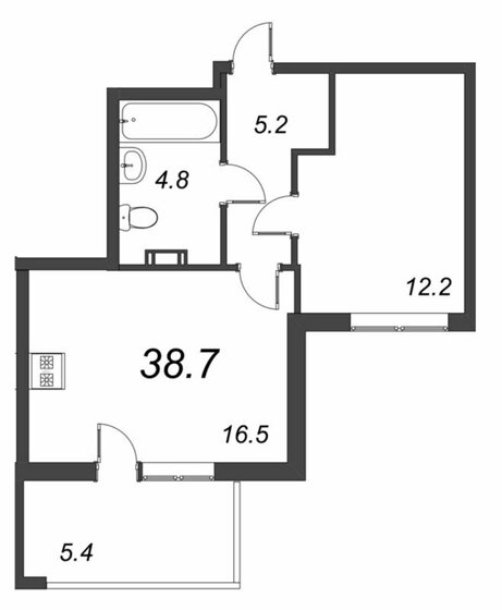 39 м², 1-комнатная квартира 16 500 000 ₽ - изображение 1