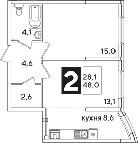 59 м², 2-комнатная квартира 6 000 000 ₽ - изображение 23