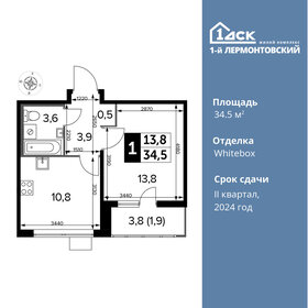 Квартира 34,5 м², 1-комнатная - изображение 1