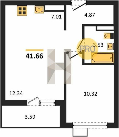 41,7 м², 1-комнатная квартира 3 666 080 ₽ - изображение 22