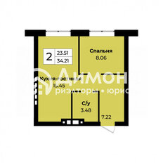 Квартира 34,2 м², 2-комнатная - изображение 1