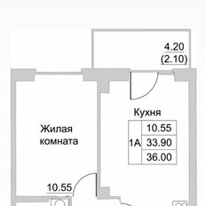 Квартира 36 м², 1-комнатная - изображение 2