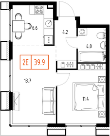 Квартира 39,9 м², 2-комнатная - изображение 2