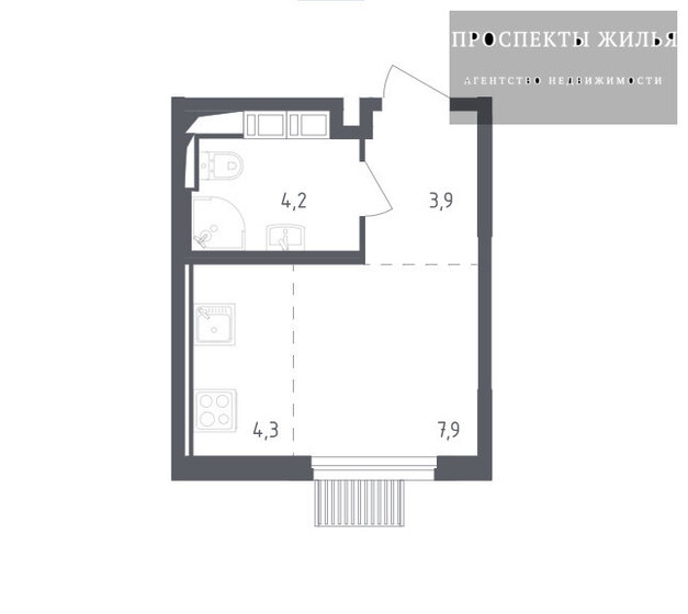 20,3 м², квартира-студия 4 950 000 ₽ - изображение 21