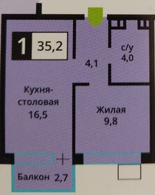 Квартира 35 м², 1-комнатная - изображение 1