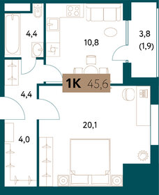 40,5 м², 1-комнатная квартира 23 100 000 ₽ - изображение 75