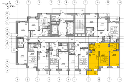 52,7 м², 2-комнатная квартира 11 149 745 ₽ - изображение 37