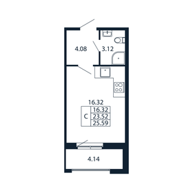 Квартира 25,6 м², студия - изображение 3