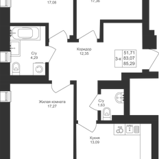 Квартира 85,3 м², 3-комнатная - изображение 3