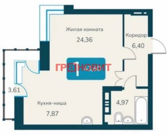 Квартира 44 м², 1-комнатная - изображение 1