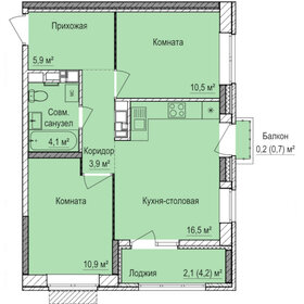 Квартира 54,1 м², 2-комнатная - изображение 1