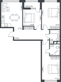 Квартира 80,7 м², 3-комнатная - изображение 1