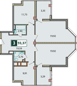 97,7 м², 3-комнатная квартира 23 457 600 ₽ - изображение 29